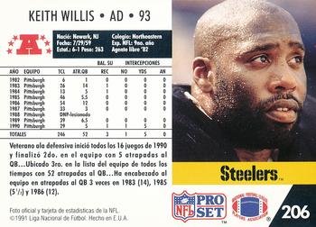 1991 Pro Set Spanish #206 Keith Willis Back