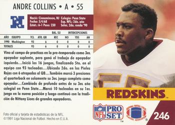 1991 Pro Set Spanish #246 Andre Collins Back
