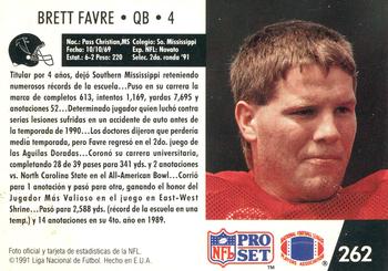 1991 Pro Set Spanish #262 Brett Favre Back