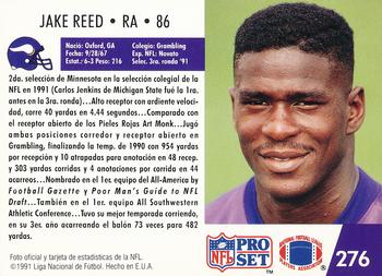 1991 Pro Set Spanish #276 Jake Reed Back