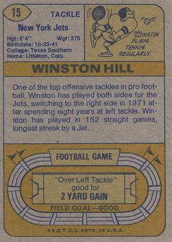 1974 Topps Parker Brothers Pro Draft #15 Winston Hill Back