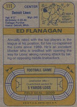 1974 Topps Parker Brothers Pro Draft #111 Ed Flanagan Back