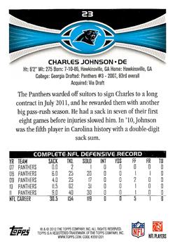 2012 Topps #23 Charles Johnson Back