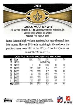 2012 Topps #281 Lance Moore Back