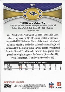 2012 Topps #313 Terrell Suggs Back