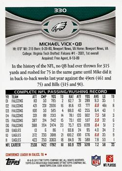 2012 Topps #330 Michael Vick Back