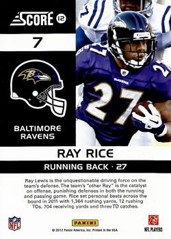 2012 Score - Complete Players #7 Ray Rice Back