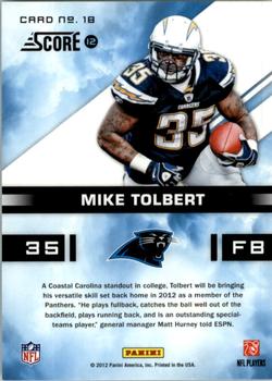 2012 Score - In the Zone #18 Mike Tolbert Back