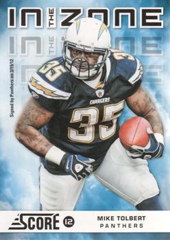 2012 Score - In the Zone #18 Mike Tolbert Front