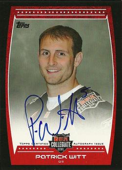 2012 Topps - AstroTurf NFLPA Collegiate Bowl Autographs #30 Patrick Witt Front