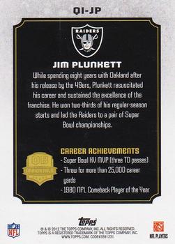 2012 Topps - QB Immortals #QI-JP Jim Plunkett Back