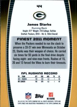 2012 Finest #44 James Starks Back