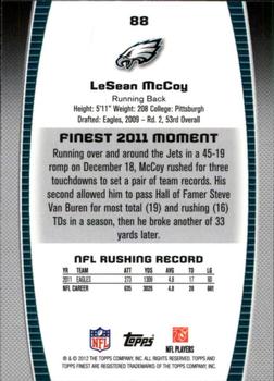 2012 Finest #88 LeSean McCoy Back