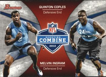 2012 Bowman - Combine Competition #CC-CI Quinton Coples / Melvin Ingram Front