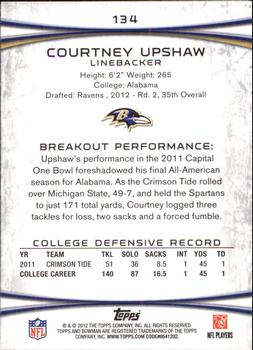 2012 Bowman - Green #134 Courtney Upshaw Back