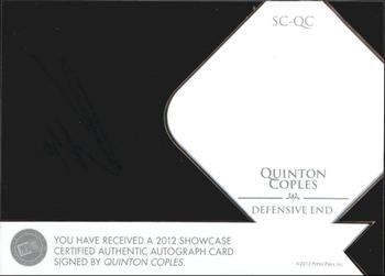 2012 Press Pass Showcase - Gold #SC-QC Quinton Coples Back
