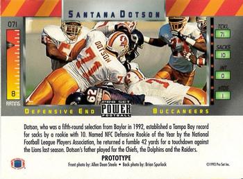 1993 Pro Set Power - Prototypes #071 Santana Dotson Back