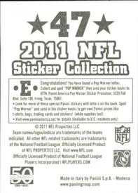 2011 Panini Stickers #47 New York Jets Back