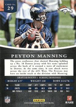 2012 Panini Prominence #29 Peyton Manning Back