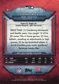 2012 Topps Triple Threads #9 Sidney Rice Back
