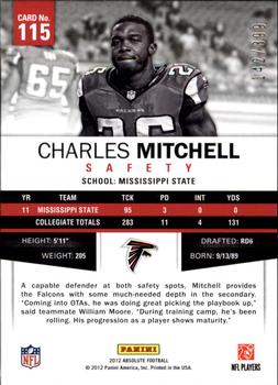 2012 Panini Absolute #115 Charles Mitchell Back