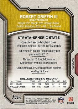 2012 Topps Strata (Hobby) #1 Robert Griffin III Back