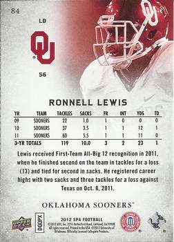 2012 SP Authentic #84 Ronnell Lewis Back