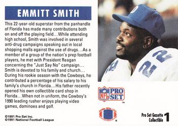 1991 Pro Set - Gazette Magazine Promo #1 Emmitt Smith Back