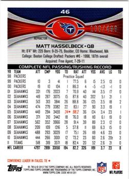 2012 Topps Chrome - Purple Refractors #46 Matt Hasselbeck Back