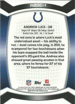 2012 Topps Chrome - Red Zone Rookies Refractors #RZDC-1 Andrew Luck Back