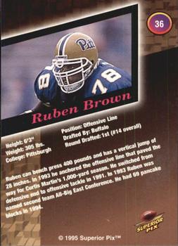 1995 Superior Pix #36 Ruben Brown Back