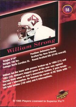 1995 Superior Pix #58 William Strong Back