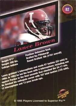 1995 Superior Pix #82 Lance Brown Back