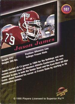 1995 Superior Pix #107 Jason James Back
