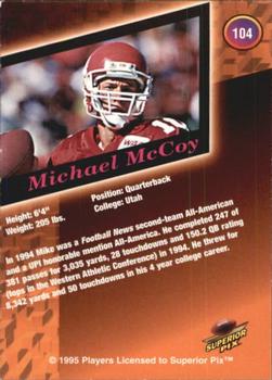 1995 Superior Pix - Autographs #104 Michael McCoy Back