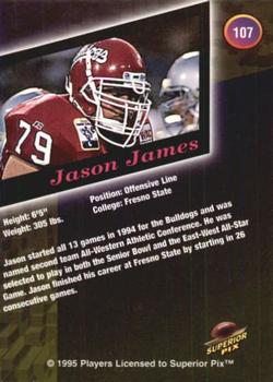 1995 Superior Pix - Autographs #107 Jason James Back