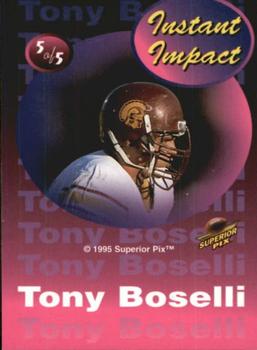 1995 Superior Pix - Instant Impact #5 Tony Boselli Back