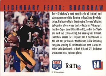 1991 Quarterback Legends #50 Terry Bradshaw Back