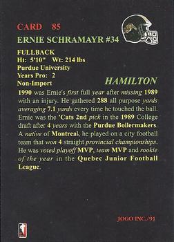 1991 JOGO #85 Ernie Schramayr Back
