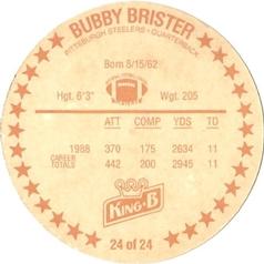 1989 King B Discs #24 Bubby Brister Back