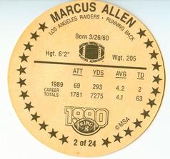 1990 King B Discs #2 Marcus Allen Back