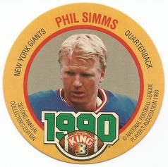 1990 King B Discs #14 Phil Simms Front