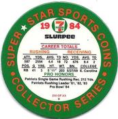1984 7-Eleven Super Star Sports Coins: East Region #XVI D Tony Collins Back