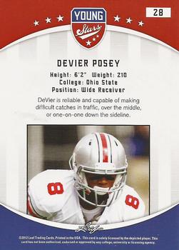 2012 Leaf Young Stars #28 DeVier Posey Back