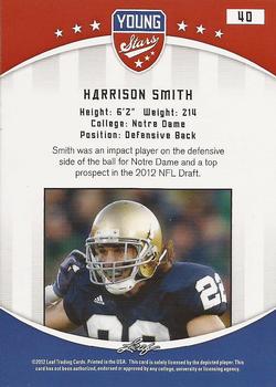 2012 Leaf Young Stars #40 Harrison Smith Back