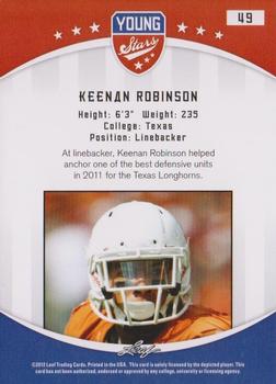 2012 Leaf Young Stars #49 Keenan Robinson Back