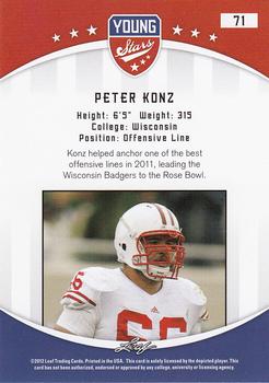 2012 Leaf Young Stars #71 Peter Konz Back
