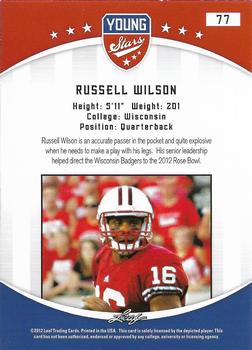 2012 Leaf Young Stars #77 Russell Wilson Back