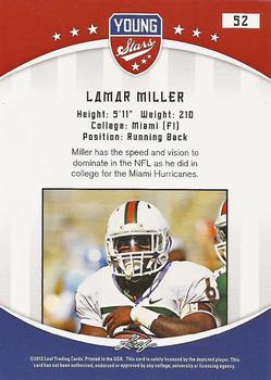 2012 Leaf Young Stars #52 Lamar Miller Back
