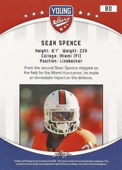 2012 Leaf Young Stars #80 Sean Spence Back